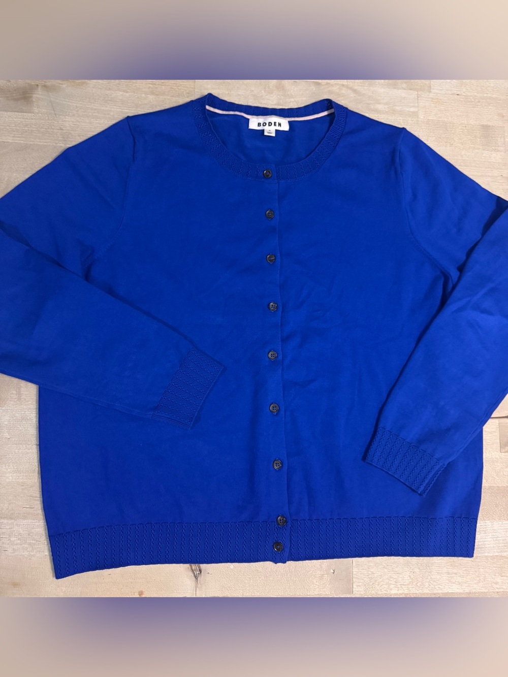 Boden Women's Cobalt Blue soft cotton Button-Up Cardigan